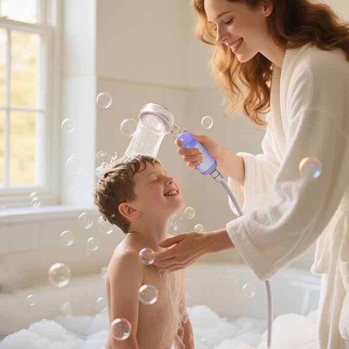 Vitamin C & Aromatherapy Skincare Spa Shower Head with Handheld, Filtered Showerhead for Hard Water - Removes Chlorine & Heavy Metals, Softer Skin & Hair Care (Lavender Scent)
