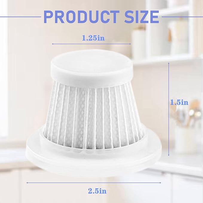Replacement Filters Compatible with Vacuum Cleaner, HEPA Filter Washable Filters Compatible with Handheld Vac, 4Pack