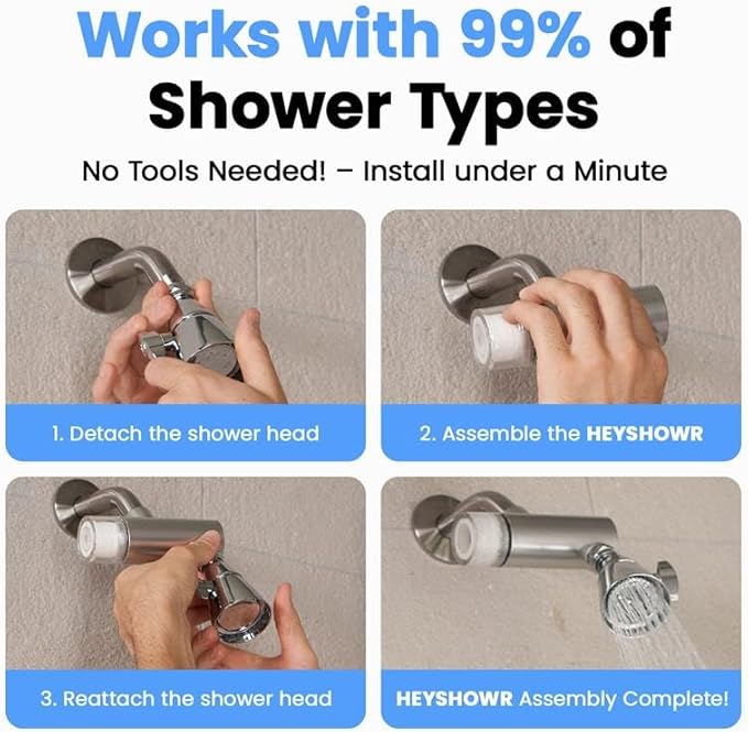 NSF 42 Certified Shower Filter for Hard Water - K-Beauty Ritual Starter Water Purifier with 500-Layer Sediment Filter&Transparent Cap - High Output Chlorine Remover for Hair & Sensitive Skin