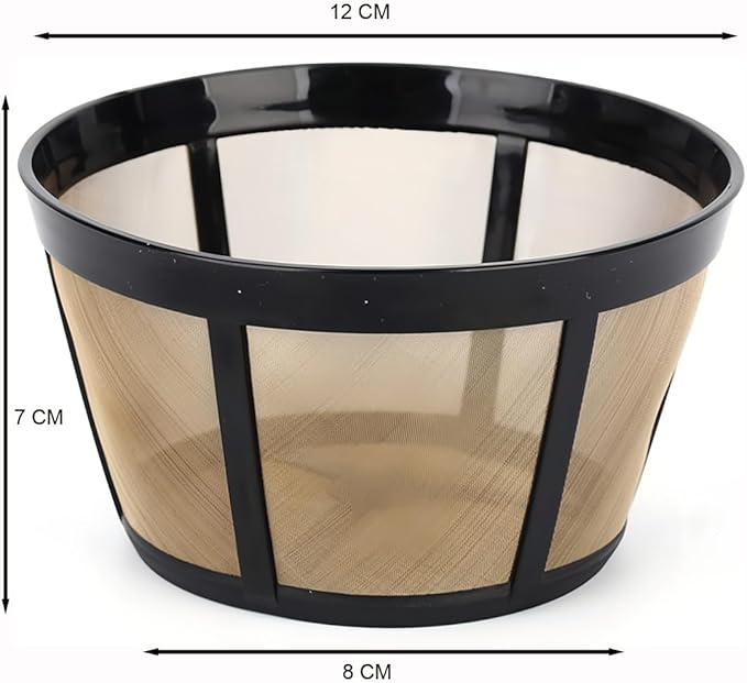 Reusable Coffee Filter for BUNN 10-12 Cup Coffee Makers, Stainless Steel Mesh Filter Basket Replacement, Washable & Dishwasher Safe, Eco-Friendly Paper Filter Alternative (1 Pack)