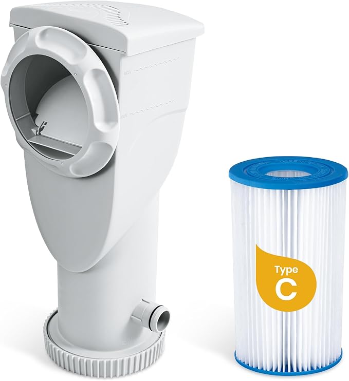 Funsicle SkimmerPlus 1,500 GPH 2-in-1 Filter Pump and Skimmer System for Above Ground Swimming Pools - Pool Cleaning and Maintenance