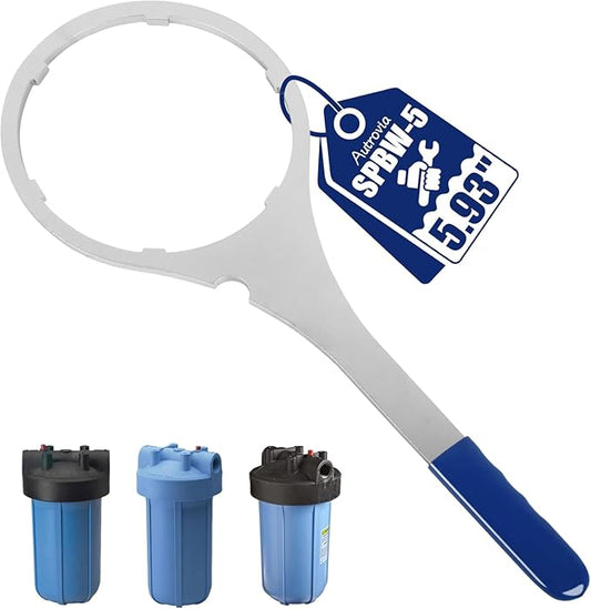 SPBW-5 Water Filter Housing Wrench 5.93 In, Heavy Duty Metal Replacement for SW-3, Compatible with Pentek 10" Big Blue & GE GXWH40L Whole House Filter Housing, Fits for Culligan Pentek Plymouth