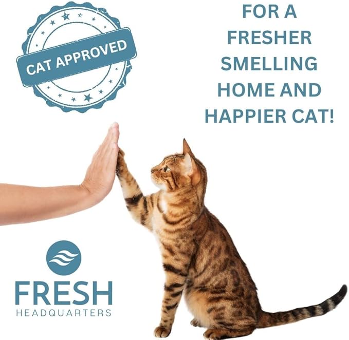 Fresh Headquarters 6-Pack Activated Carbon Cat Litter Box Filters Replacement - Trimmable 6" x 6.5" Organic Activated Charcoal Filter - Ideal Hooded Litter Box Deodorizer, Superior Odor Absorbing