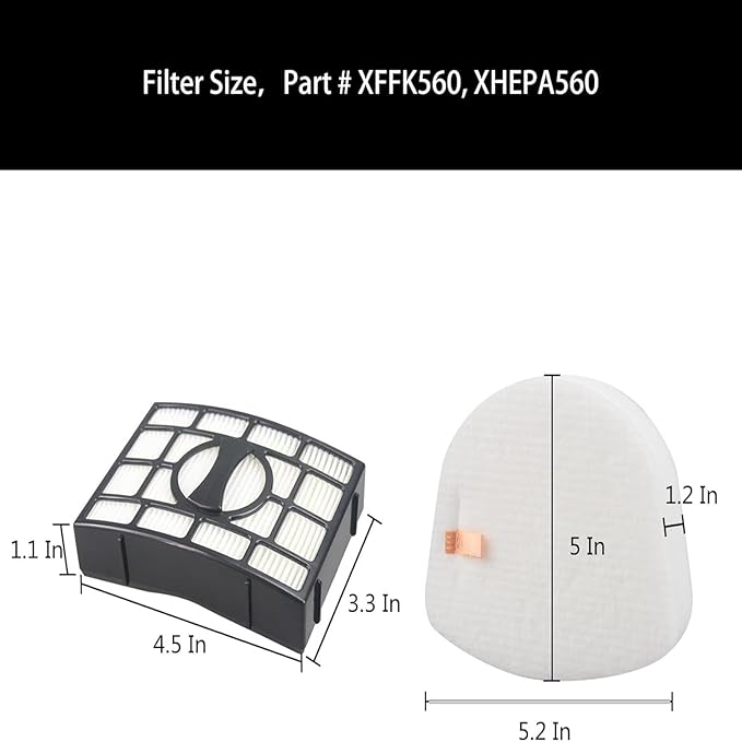 Replacement Filter for UV730 Navigator Lift-Away Vacuum, XFFK560, XHEPA560 Compatible Parts