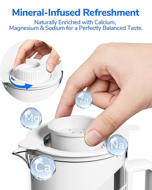 Mate 3 UV Reverse Osmosis Water Filter Countertop, 3:1 Pure to Drain, Autofill Pitcher, No Installation Water Purifier, Portable 9 Stage RO Water Filtration with Remineralization, Self-Cleaning, White