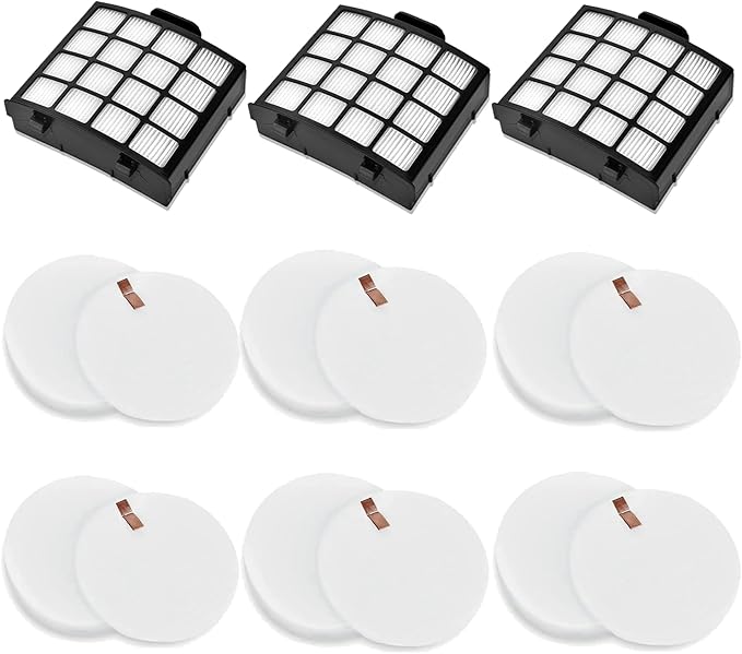 AZ2002 Vacuum Filter Replacement Parts for Shark Vertex Duoclean Upringht Vacuum AZ2000 AZ2000W AZ2002, Compare to Part XHFAZ2000, XFFKAZ2000, 3 Filters and 6 Foam and Felt Filter.