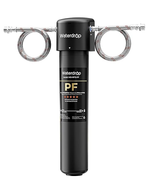 Waterdrop 15UA-PF Under Sink Water Filter, Reduce 80+ Impurities, 99.9% PFOA, 99.8% PFOS, 96% Chloramine, Fluoride, VOCs, Chloroform, Connects Directly to Your Faucet (Filter: RF15-PF)