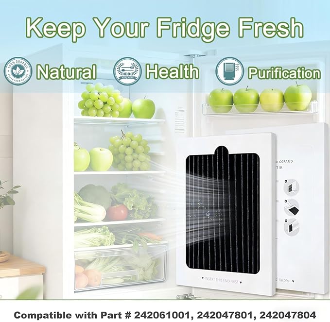 6 Pack Refrigerator Air Filter Replacement for Frigidaire PAULTRA Pure Air Ultra & Electrolux EAFCBF, Compatible with Part # 242061001, 242047801, 242047804