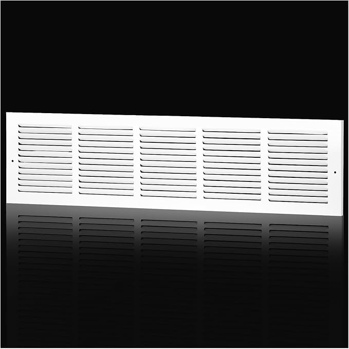 30"Wx6"H Duct Opening Return Air Grille,Air Return Vent Cover Grill for Sidewall and Ceiling,Solid Steel AC Vent Cover HVAC Cold Air Intake Grille Without Filter House,Outer Dimension:31.75WX7.75"H