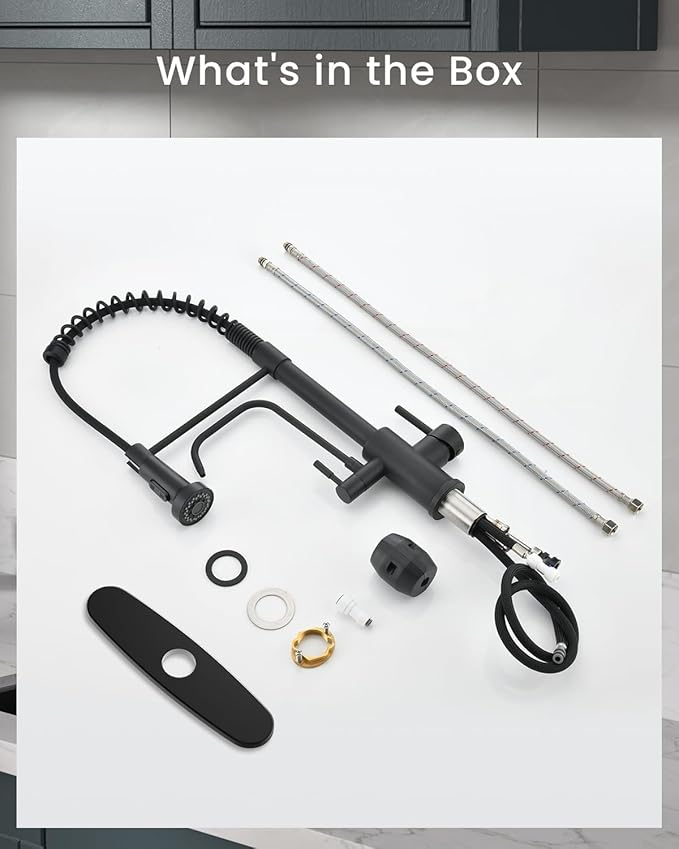 APPASO Black Kitchen Faucet with Drinking Water Faucet, 3 in 1 Pull Down Lead-Free Faucet with Purfied Water Faucet, Single-Handle Kitchen Water Filter Faucet, Matte Black (Without Filtration Device)