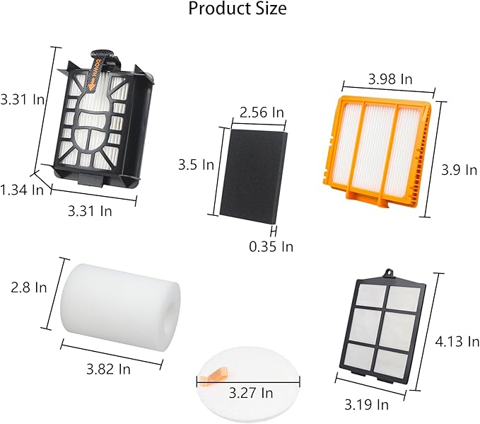 Replacement Filter for Shark AV2511AE AV2610WA RV2610WA AV2501S AV2501AE RV2502AE UR2500SR UR2360EEUS RV2520 AV2510 AI Ultra Robot Vacuum (6 Pack)
