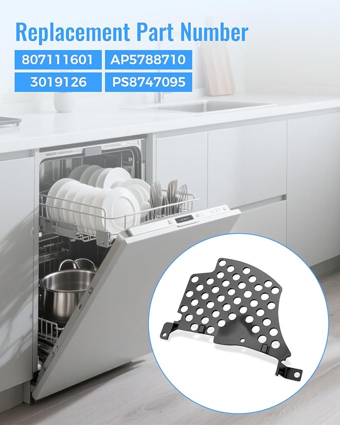 807111601 Sump Cover Filter Inlet Pump Plate Fit for Frigidaire/Electrolux/Gibson/Kelvinator/Westinghouse/Sears/Kenmore Dishwasher, Replace AP5788710 3019126 PS8747095