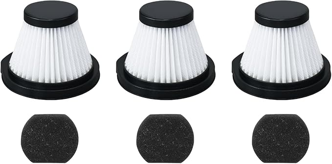 Nispira HEPA Filter Replacement Compatible with Xiaomi Deerma DX115 DX115S DX115C Handheld Portable Vacuum Cleaner, 3 Packs