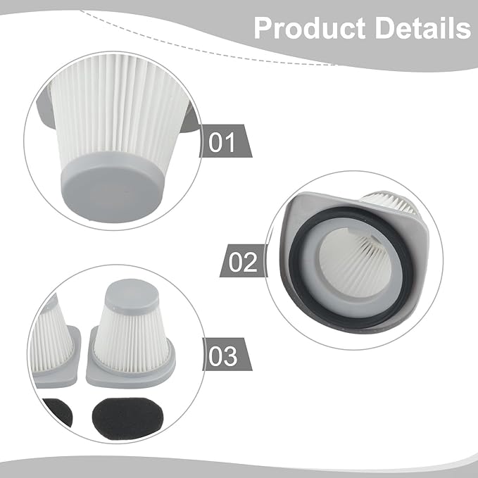 2Pcs HEPA Filters For Merlin 2-in-1 Corded Stick Vacuum Cleaner, For Merlin SC861, SC861A Upright Models, Washable Reusable 8.5cm/3.35in Height Gray White Plastic Filter Cartridge (2pcs)