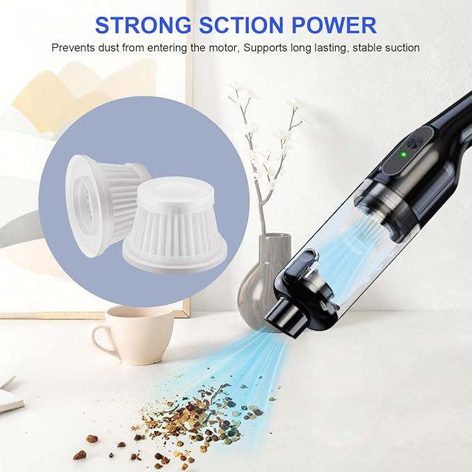 Filters Replacement Compatible with MBNGF X9 ULTRA/ZARIMI X12-ULTRA Car Handheld Cordless Vacuum Cleaner, Washable Hepa Filter Accessories Part (6 Pack）