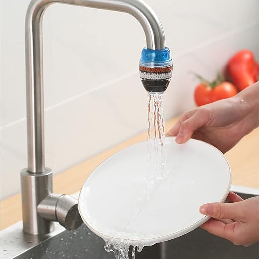 3 Pack Faucet Mount Filters, Faucet Water Filter Tap Water Purifier for Faucet Kitchen Bathroom Sink Filter Filtration Activated Carbon Removes Chlorine Fluoride Heavy Metals Hard Water