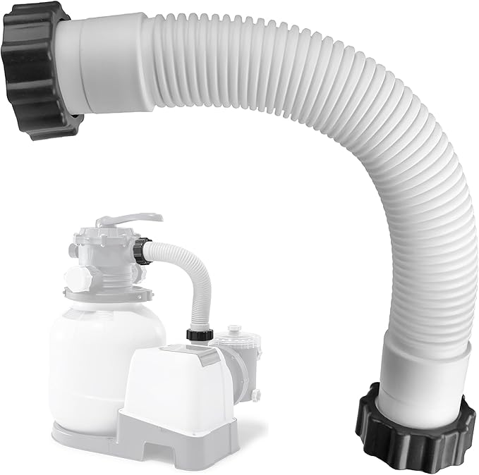 11388 Pool Sand Filter Pump Hose for Intex Sand Filter, 1.5 Inch Pool Pump Hose Replacement for Above Ground Pools & Saltwater Systems, 14 Inch Pool Hoses Interconnecting Pool Filter to Pump