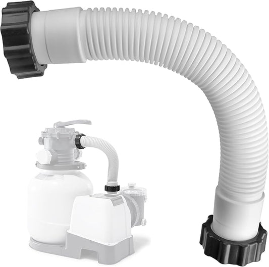 11388 Pool Sand Filter Pump Hose for Intex Sand Filter, 1.5 Inch Pool Pump Hose Replacement for Above Ground Pools & Saltwater Systems, 14 Inch Pool Hoses Interconnecting Pool Filter to Pump