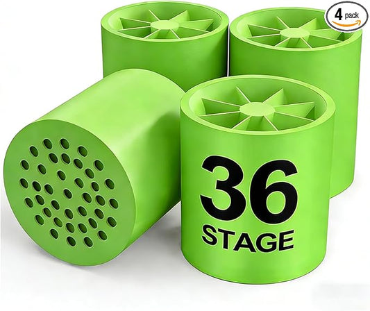 Shower Water Filter, 36-Stage High Output Filtered Shower Head, Shower Head Filter for Hard Water for Hard Water, Removes Chlorine, Fluoride (36 Stage Shower Filter Replacement Green)