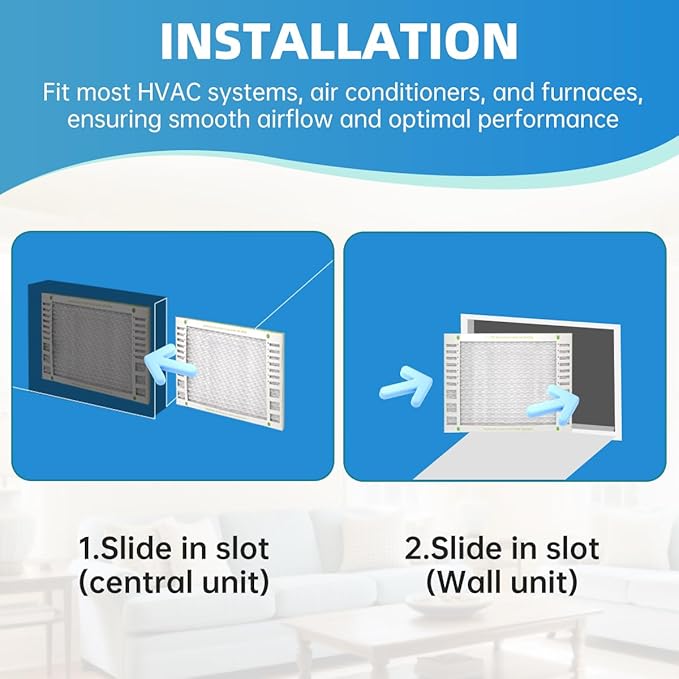 24x24x1 Air Filter AC Furnace MERV 13 Comparable with MPR 1900 FPR 10 HVAC Air Condition cabin Vent Fan Electrostatic Pleated Actual Size 23.43 x 23.43 x 0.75 6 Packs