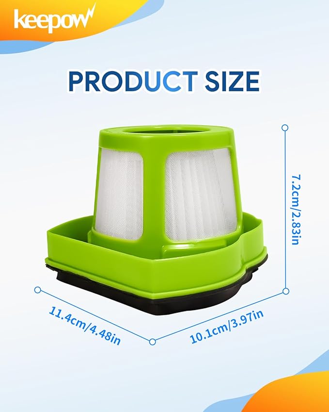 KEEPOW Replacement Filters Compatible with Bissell Pet Hair Eraser Hand Vacuum Cleaner Models 1782 17823, Part 160-8653 160-8654 1608653 1608654, 1 Pack