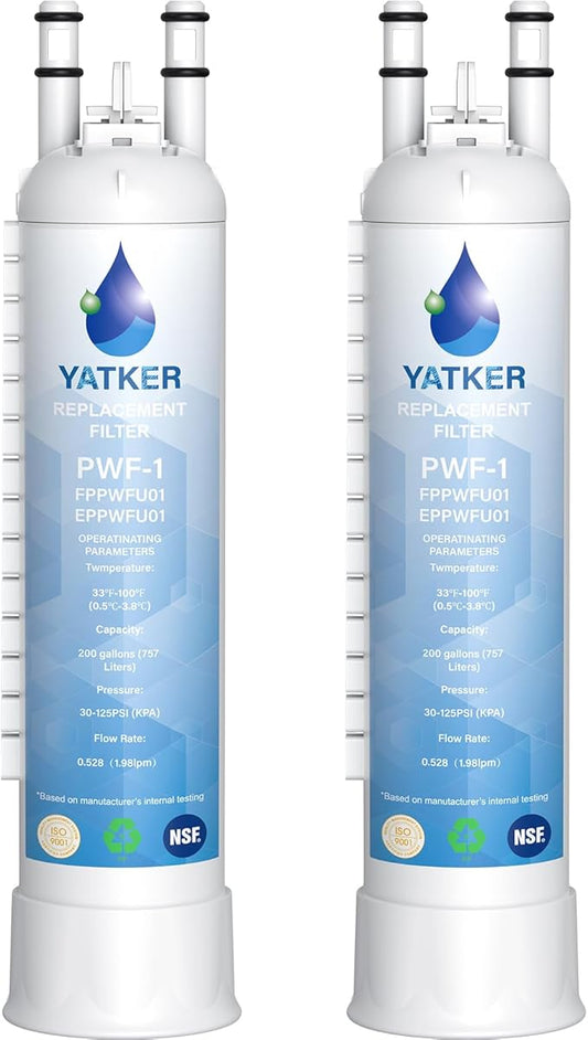 FPPWFU01 Water Filter Replacement for, Compatible with Frigidaire FPPWFU01 Water Filter, EPPWFU01 PureAdvantage PurePour PWF-1 (2 Pack)