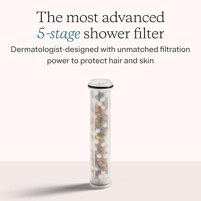 MDhair Replacement Filter for Handheld Shower Head, Advanced 5-Stage Hard Water Shower Filter for Hair & Skin Reduces Chlorine and Heavy Metals, Hard Water Filter Showerhead (1 Pack)