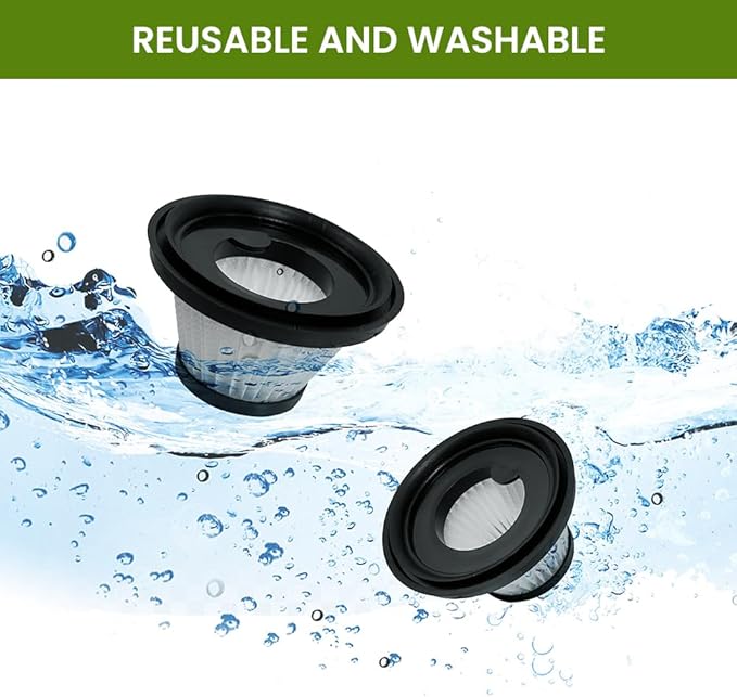 8 Pack HEPA Vacuum Filters Compatible with Compact Cordless Vacuum Cleaner,Vac Parts as Seen on TV,Washable and Reusable