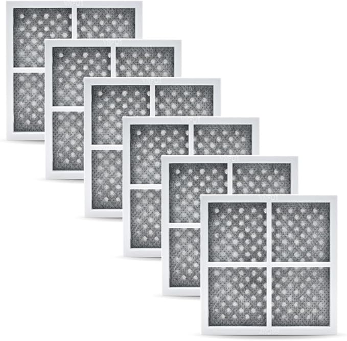 QPD LT120F Air Filter Replacement for LG Refrigerators - Compatible with Kenmore Elite 9918, ADQ73214404, and ADQ73334008, 3-Layer Air Purification with Carbon - 6 Pack