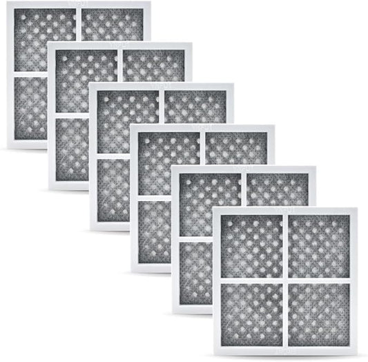 QPD LT120F Air Filter Replacement for LG Refrigerators - Compatible with Kenmore Elite 9918, ADQ73214404, and ADQ73334008, 3-Layer Air Purification with Carbon - 6 Pack