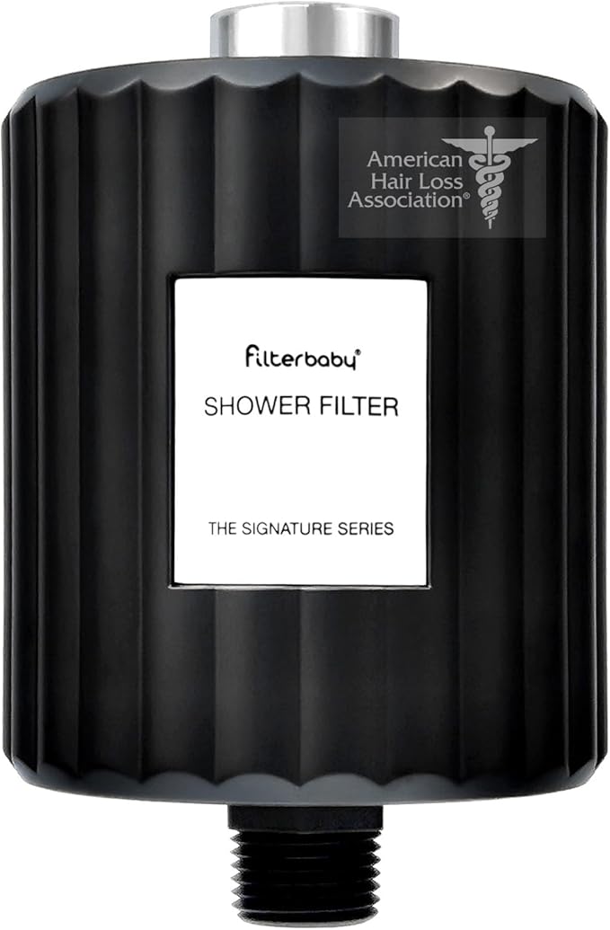 Filterbaby Signature Shower Filter for Sensitive Skin & Hair, Expert Developed,Lab Tested to Reduce up to 99% Chlorine & Chloramine,Reduce Common Water Impurities, Strong Water Flow,Easy Install,Black