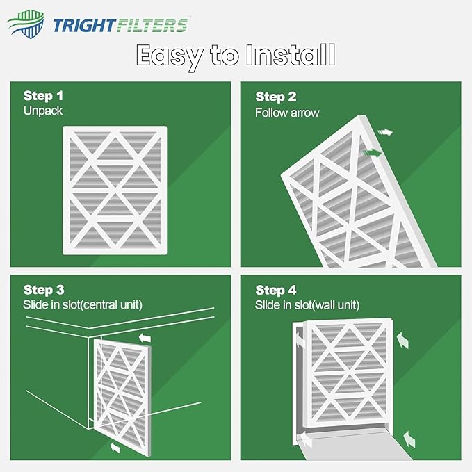 TRIGHTFILTERS 14x20x1 Air Filter 6 Pack, Durable MERV 8 Pleated Home HVAC AC Furnace Filters, Lightweight Compact Air Conditioner Filter Replacement