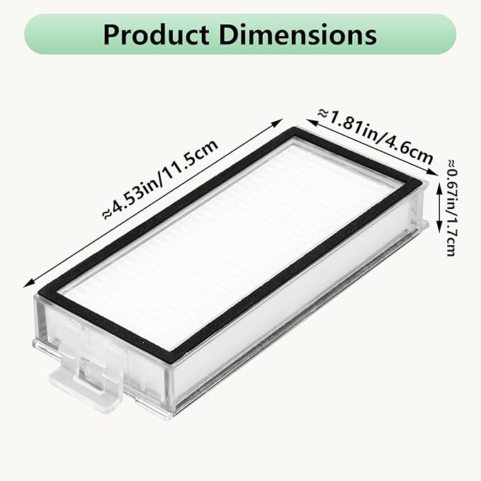 8 Pack Washable Filter For Roborock Q5 Pro/Pro+(Plus)/ Max+(Plus)/ DuoRoller+, Q7/ Q7+, Q7 Max/Max+, Q8 Max/Max+ Robot Vacuum Cleaner Accessories Replacement Part True HEPA Filter For Robotic