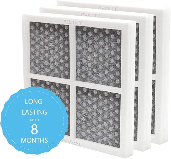 AIRWOW Replacement 3 Pack Air Filter for Refrigerators, Compatible with LG LT120F, ADQ73214404, 469918, Improves Freshness, Air Quality and Odor Control (3, White-Pro)
