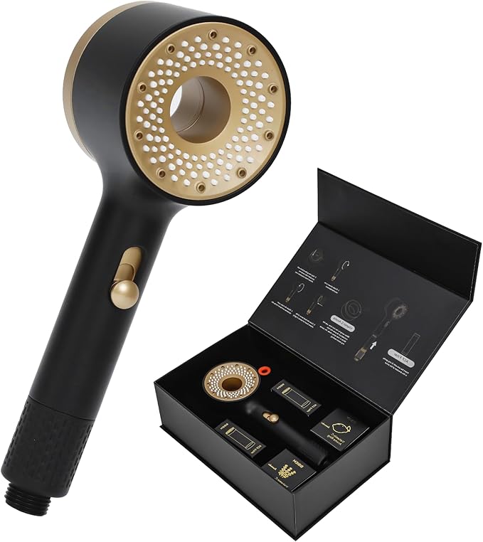 Multi-function filter handheld showerhead with built-in Vitamin C fragrance ring, featuring an NSF-certified filtration system, ideal for hard water environments.