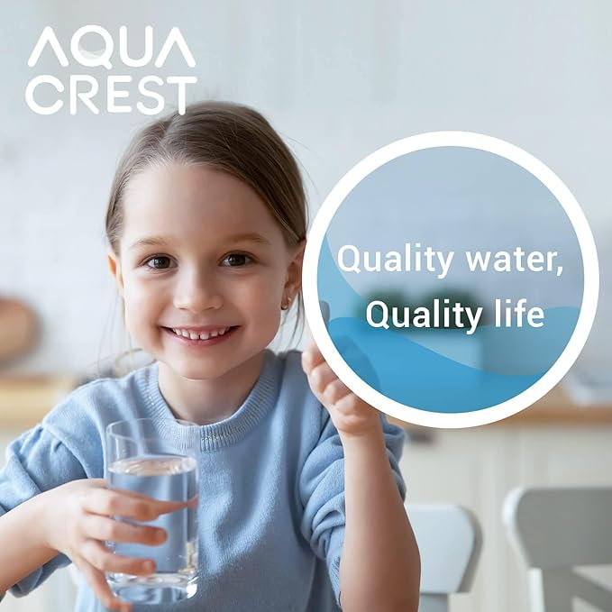 AQUA CREST FQK1K Under Sink Water Filter, Replacement for GE FQK1K, FQK2J, Compatible with GE GXK185K and GX1S50R, NSF/ANSI 42 372 Certified, Reduces Chlorine, Taste&Odor, 1350 Gallons, 2 Pack