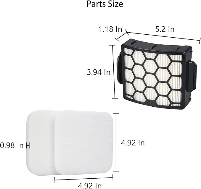 LA742 Filter Replacement for Shark Rotator Lift-Away LA742 LA700 LA701 LA702 LA322 ADV DuoClean PowerFins Upright Vacuum Cleaner (2 HEPA 4 Foam)