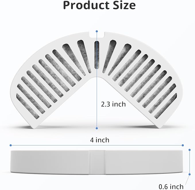 Cat Water Fountain Filters, 3 Pack Replacement Filters for Ceramic & Stainless Steel Fountains Automatic Pet Fountain Dog Water Dispenser (6 Pack)