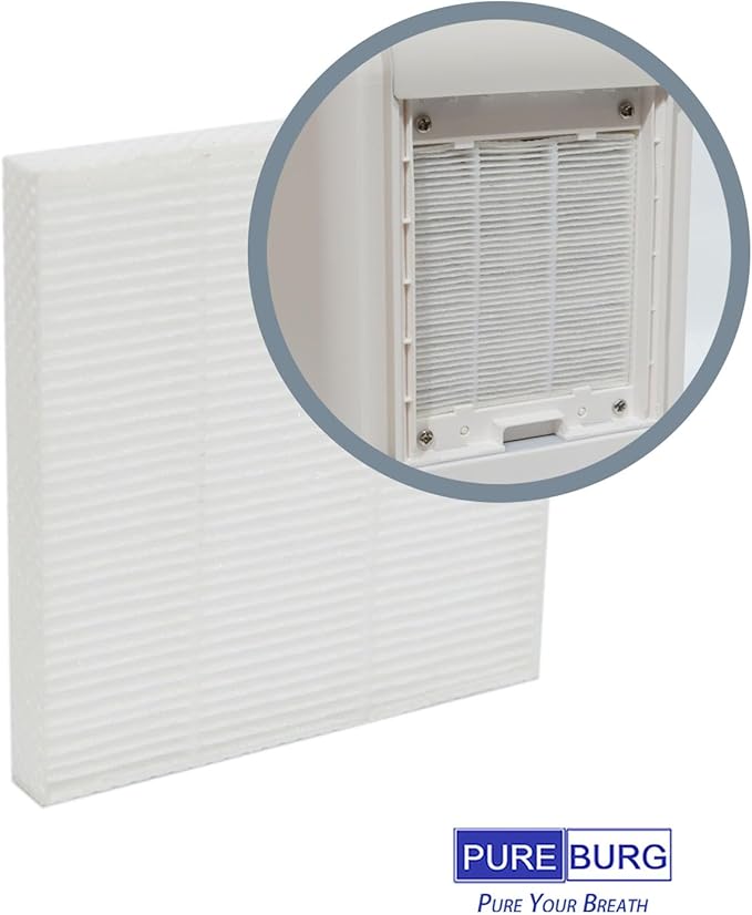 PUREBURG Replacement Filter Compatible with Hoomace & Hipilove,DINZAN, Youtuba HD012 Dehumidifier Humidifiers Air Purifier 3-in-1, 6-Pack HEPA For Air Clean