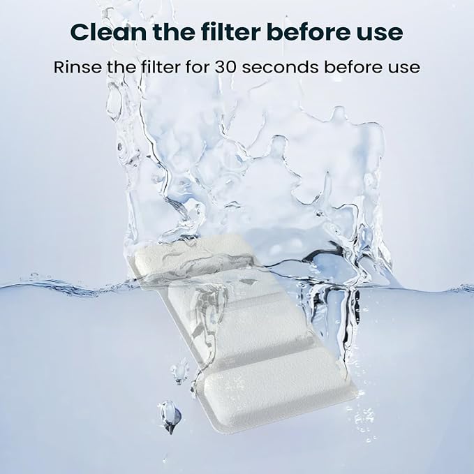 Premium Cat Fountain Filter 8.4x4.3x1cm, Odor Removal Filter Set with Sponges for Pet Drinking Dispenser, Apartment, Indoor Use, Daily Maintenance