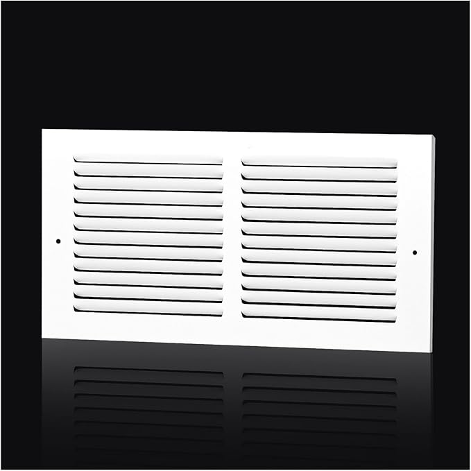 12x6 Return Air Vent Cover for 12 x 6 inch Duct Opening, Cold Air Return Vent Cover for Wall or Ceiling,Solid Steel HVAC Vent Cover,AC Return Air Grille Without Filter Housing,Outer Size:13.75"X7.75"