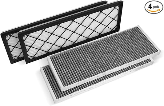 4-Pack HEPA Cabin Air Filter Fits for Tesla Model Y 2026 2025 2024 2023 2022 2021 2020 Activated Carbon Cabin Air Intake Filter Replacement Model Y Car Accessories