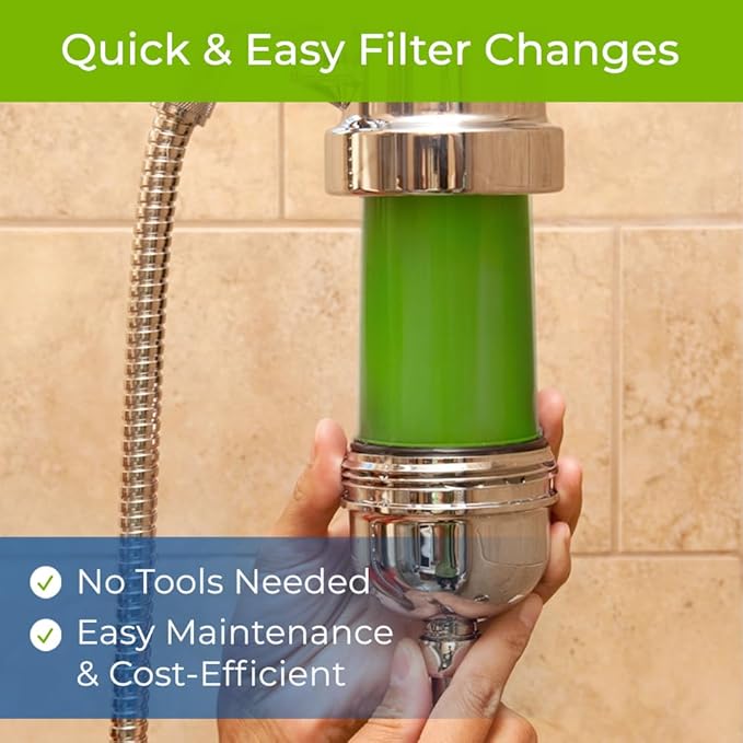 WaterChef Premium Shower Filter System SF-7C-ECO – 1.8 GPM Water-Saving (White) – Deluxe Adjustable Wand, Advanced Filtration, NSF/ANSI Certified, 10,000 Gal