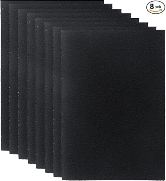 8 Pack Cat Litter Box Charcoal Filters for Van Ness Cat Litter Box, 4.4 x 6.5Inch Replacement Carbon Odor Filters for Pureness F6 Zeloite Air Filter, Black