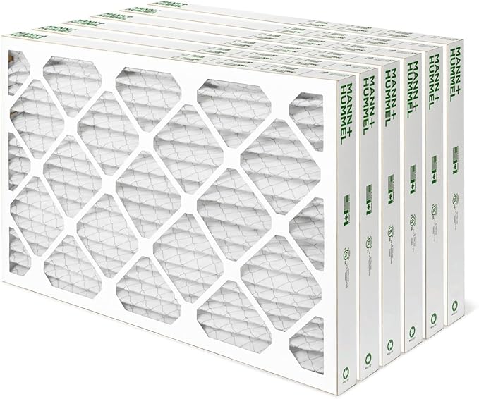 Mann+Hummel 16x24x2 MERV 8 Pleated HVAC AC Furnace Air Filters. 6 Pack. (Exact Size: 15.38 x 23.38 x 1.75 Inches)