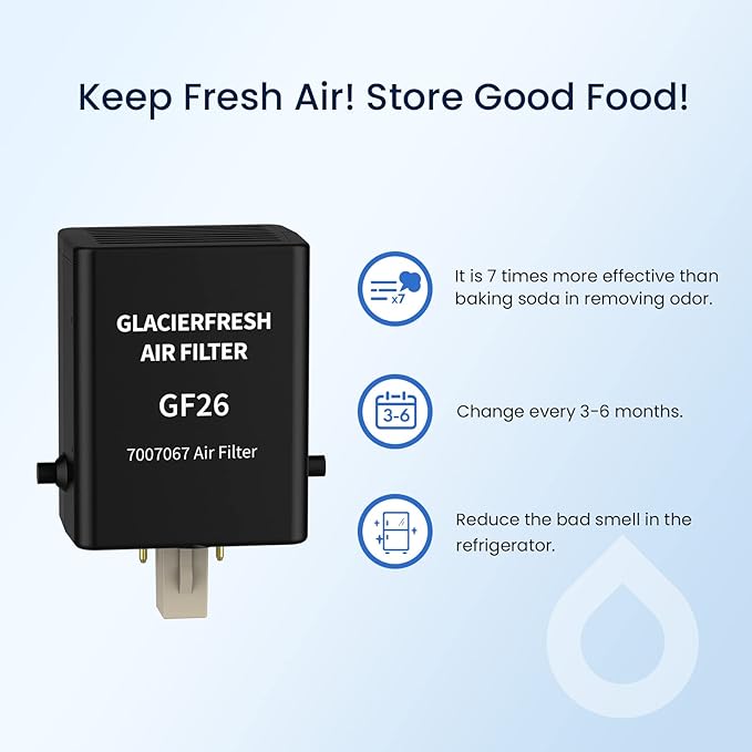 GLACIER FRESH Replacement For Sub-Zero Refrigerator Air Purification Cartridge 7042798, 7007076, 7007067 Air Filter (2 Pack)
