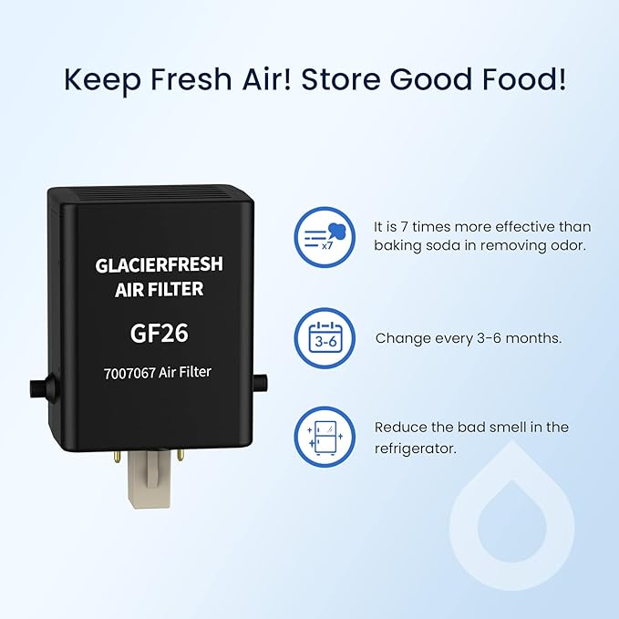 GLACIER FRESH Replacement for Sub-Zero Refrigerator Air Purification Cartridge 7042798, 7007076, 7007067 Air Filter (1 Pack)