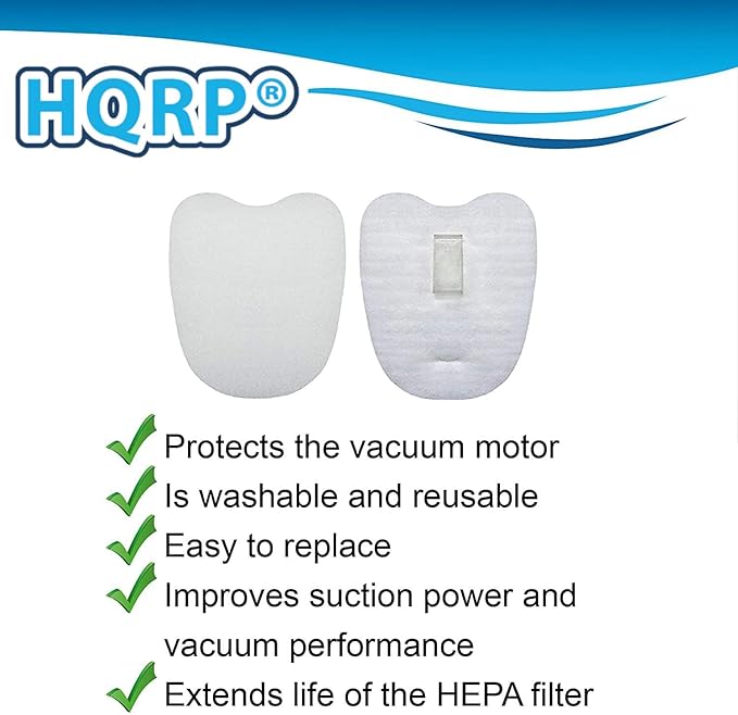 HQRP Foam & Felt Filter Kit compatible with Shark Rocket HV319 HV320 HV321 HV322 HV324 HV345 UV330 UV380 UV422 UV425CCO ZS350 ZS351 ZS352 ZS360 Stick Vacuums, Parts XPMFK320 & 1084FTV320 Replacement
