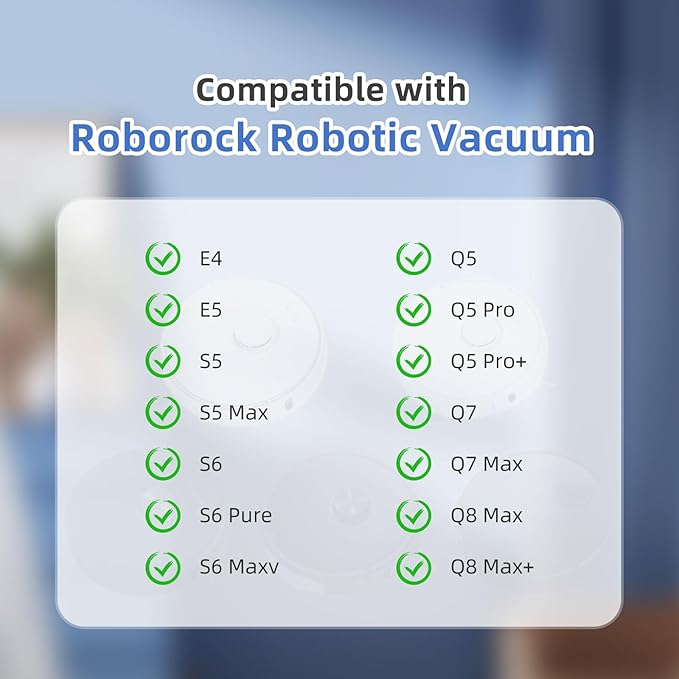 SONGRUI Replacement Spare Microfiber Mop Cloth Pad Compatible With Roborock Q7 Max, Q8 Max, Q5 Pro, S5 Max, E4, E5, S5, S6, S6 Pure, S6 MaxV, Q5, Q5 Pro+, Q7 And Q8 Max+ Vacuum Robots 4 Pcs Refill Kit