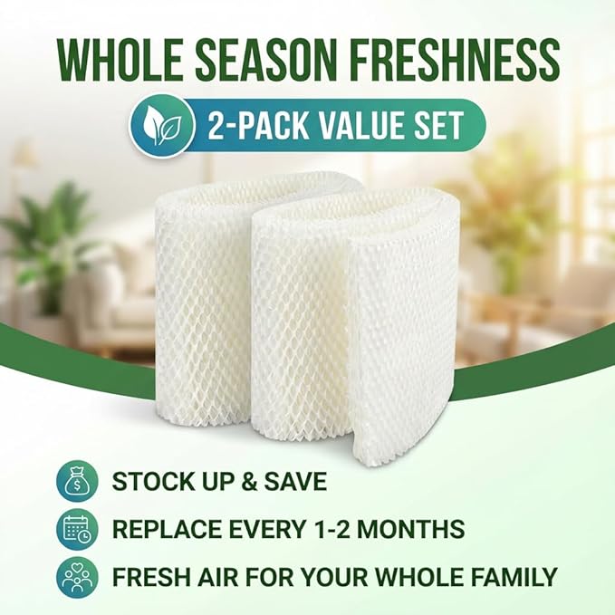 MAF2 Humidifier Wick Filter, MAF2 Super Wick Replacement Compatible with AIRCARE Essick Air Moist Air MA0800 MA0600 MA0601 and Kenmore 15408 17006 29706 29988 Humidifiers(2 Pack)